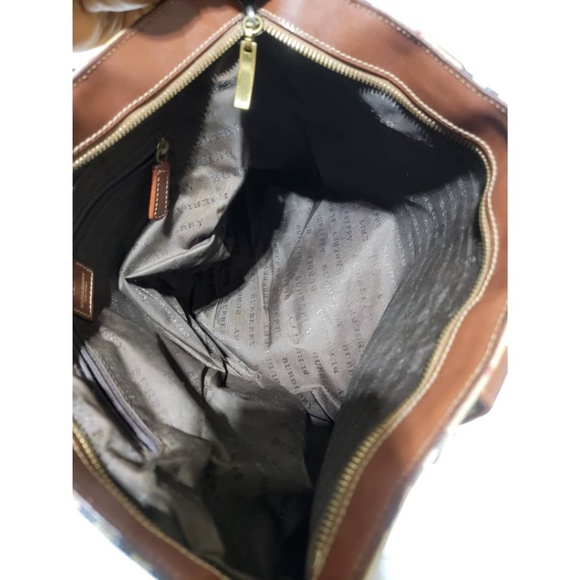 Authentic Burberry Haymarket Check Canvas Shoulder Bag Brown/Beige - Picture 13 of 14